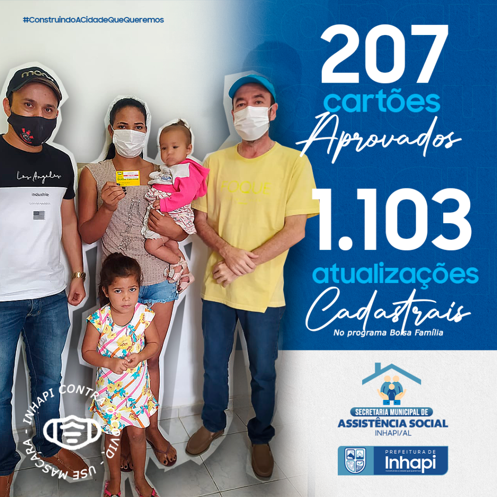 Já são mais de 207 cartões aprovados e 1.103 atualizações cadastrais no programa Bolsa Família.