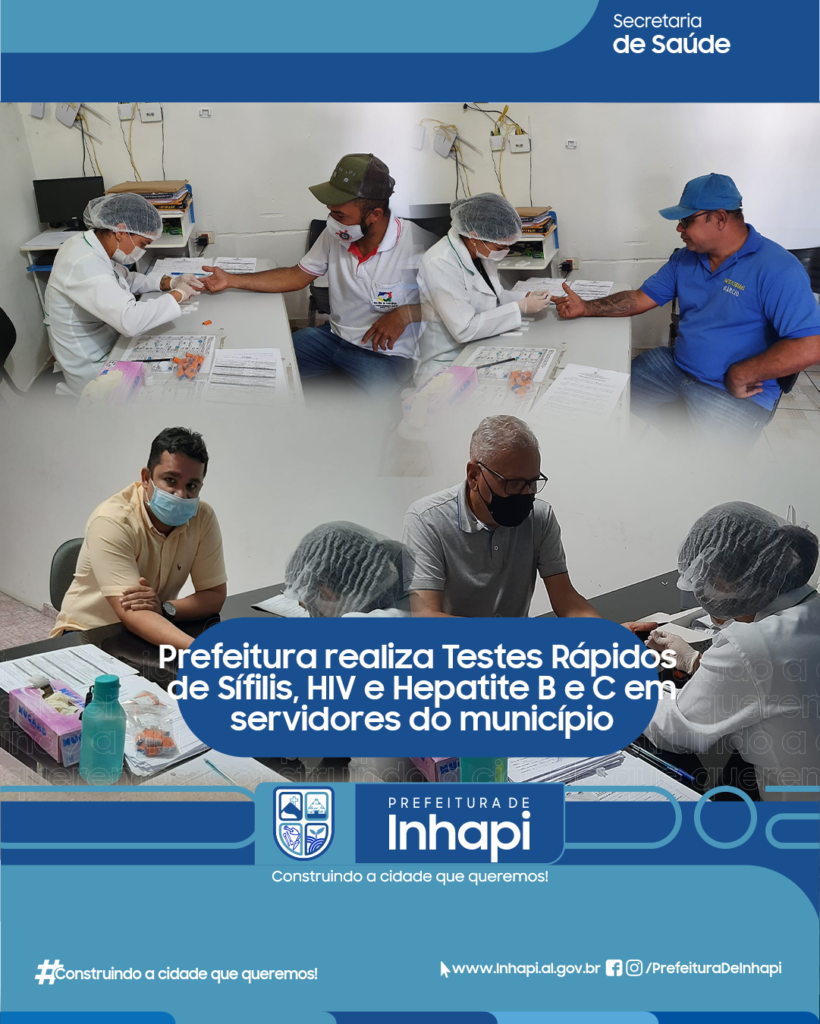 Prefeitura realiza Testes Rápidos de Sífilis, HIV e Hepatite B e C em servidores do município