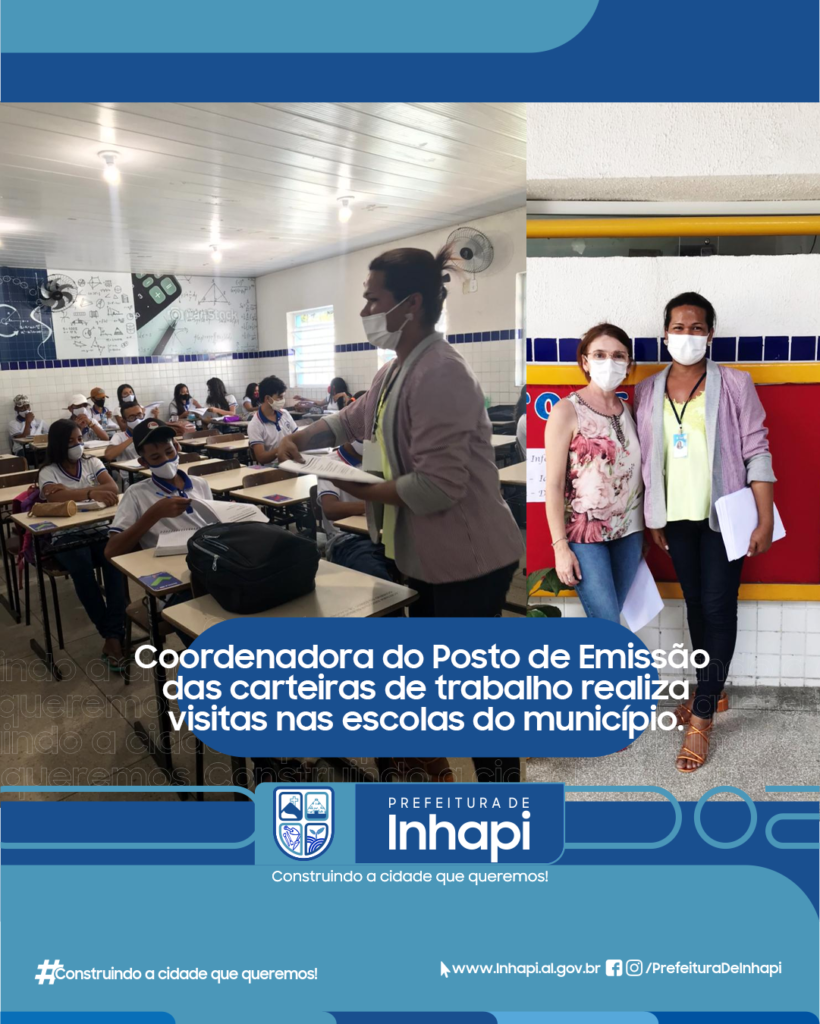 Coordenadora do Posto de Emissão das carteiras de trabalho realiza visitas nas escolas do município.