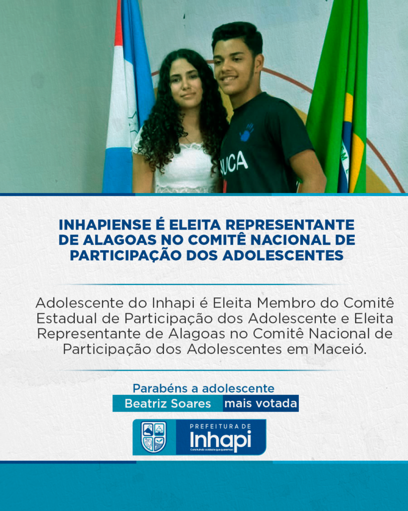 Inhapiense é eleita representante de Alagoas no comitê nacional de participação dos adolescentes.