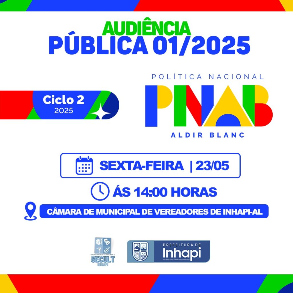 Convite para Audiência Pública sobre a Política Nacional Aldir Blanc – PNAB (Ciclo 2)